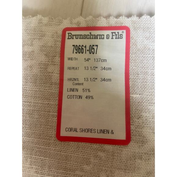 Brunschwig & Fils "Coral Shores" fabric vintage swatch 27 x 33 - Picture 7 of 7